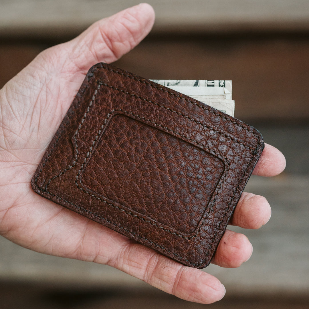 Limited Edition Roosevelt Slim ID Leather Wallet | Buffalo Grain
