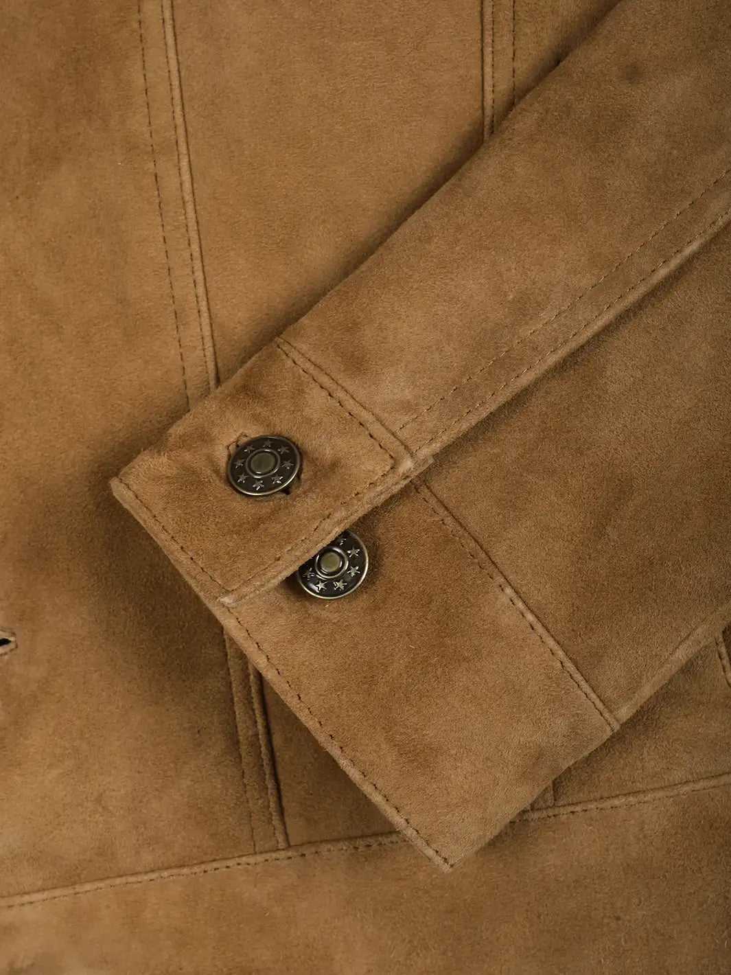 Logan Light Brown Suede Trucker Jacket
