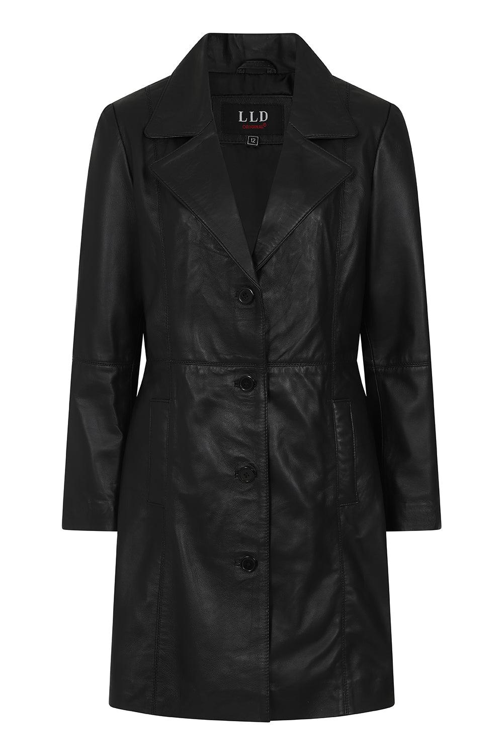 DONNA Macy Women's ¾ Length Lamb Nappa Leather Coat - 3 Colors