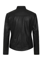 ALMA Black Lamb Nappa Leather Biker Jacket - Stand Up Collar