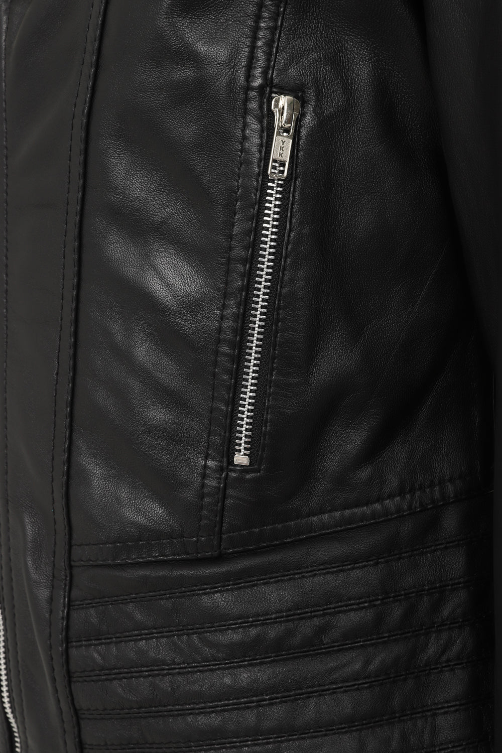 SUZY Women's Genuine Nappa Leather Biker Jacket - Black