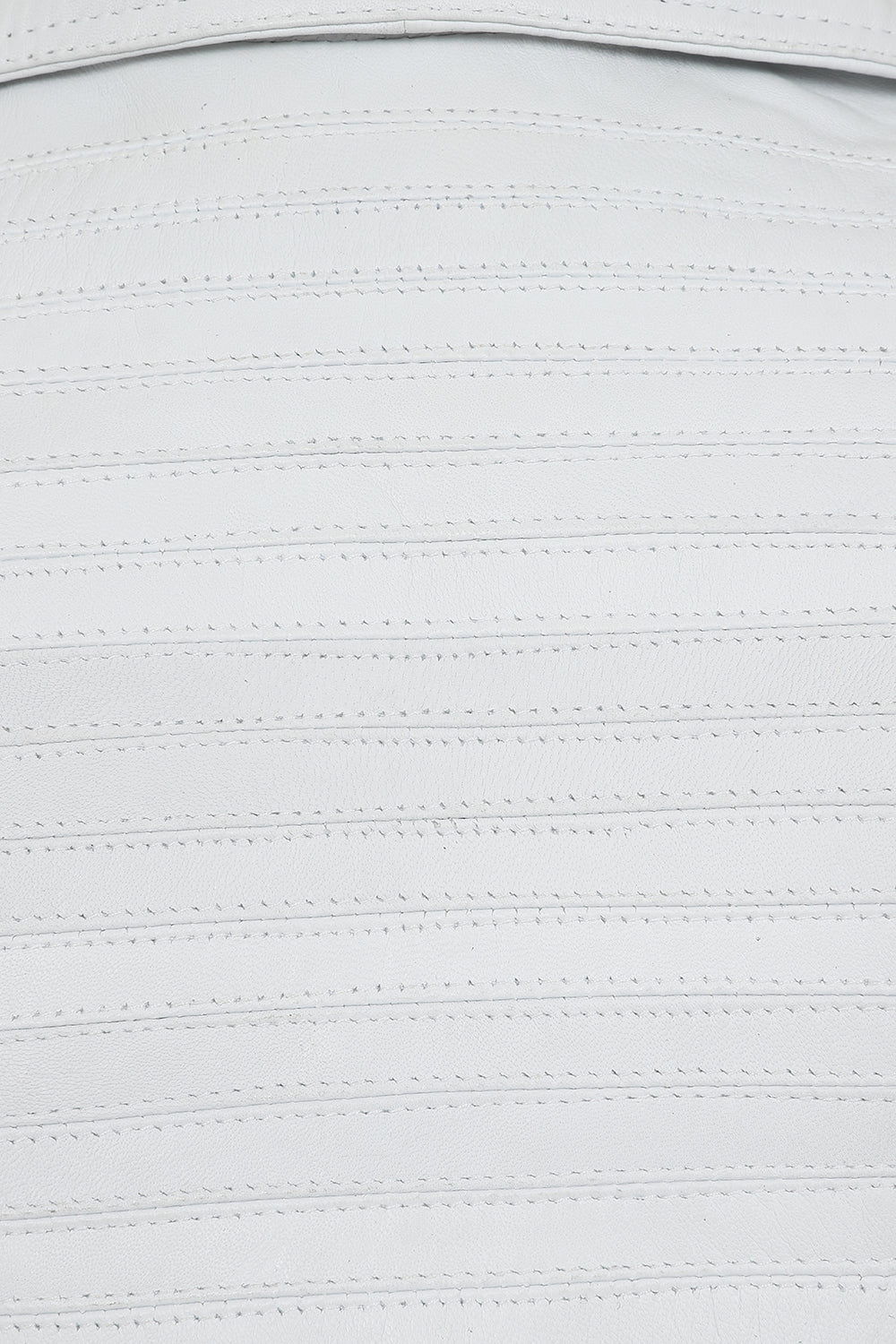 Women's White Smart Real Leather Biker Jacket - SUZY