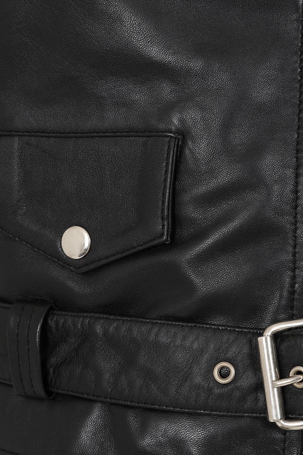 Women's Black Nappa Leather Rock Chic Jacket Red Lining - Tatiana 1