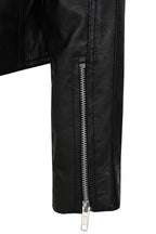 Women's Black Nappa Leather Rock Chic Jacket Red Lining - Tatiana 1