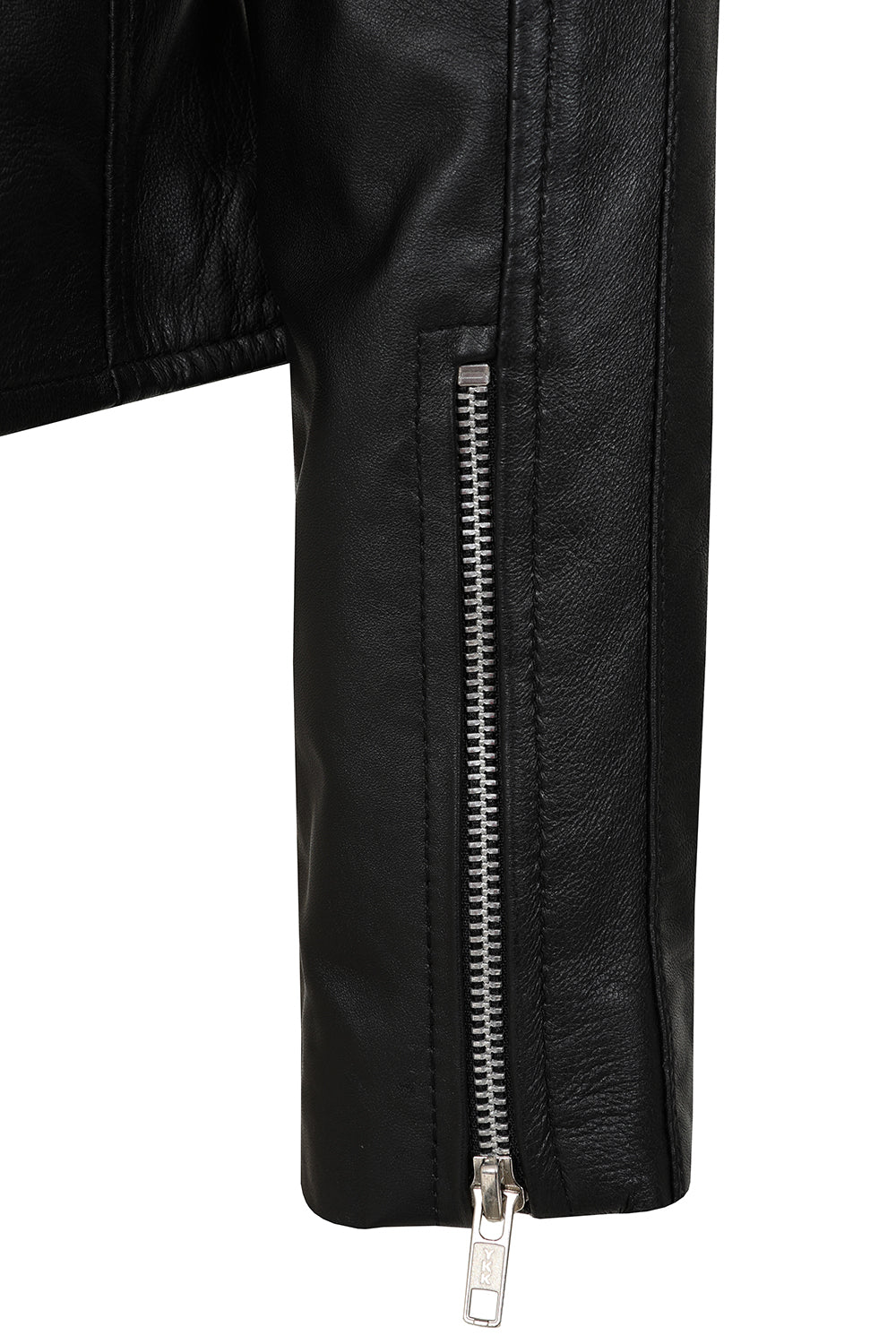 Women's Black Nappa Leather Rock Chic Jacket Red Lining - Tatiana 1