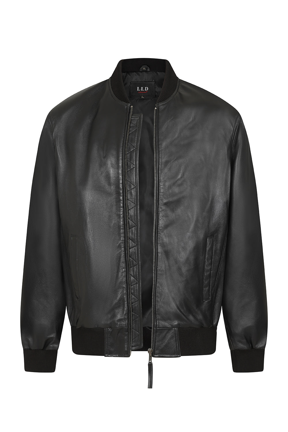 BARRY Men's Classic Black Nappa Leather Bomber Jacket - Luxury