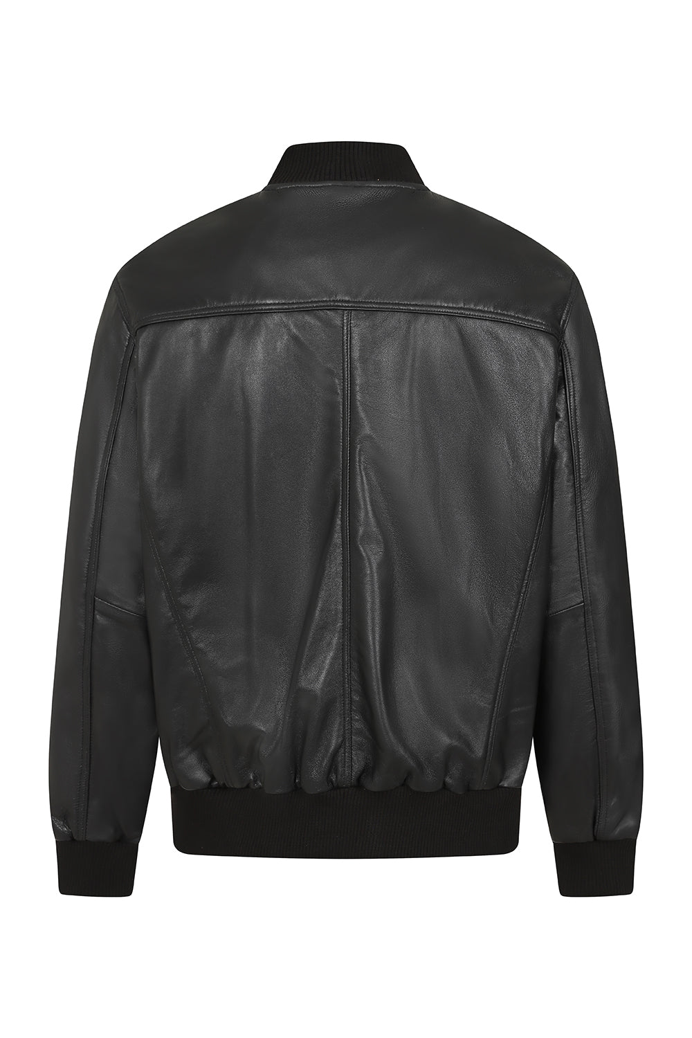 BARRY Men's Classic Black Nappa Leather Bomber Jacket - Luxury