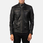 Mack Black Leather Biker Jacket