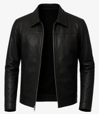 Mark Men's Harrington Black Lambskin Leather Jacket
