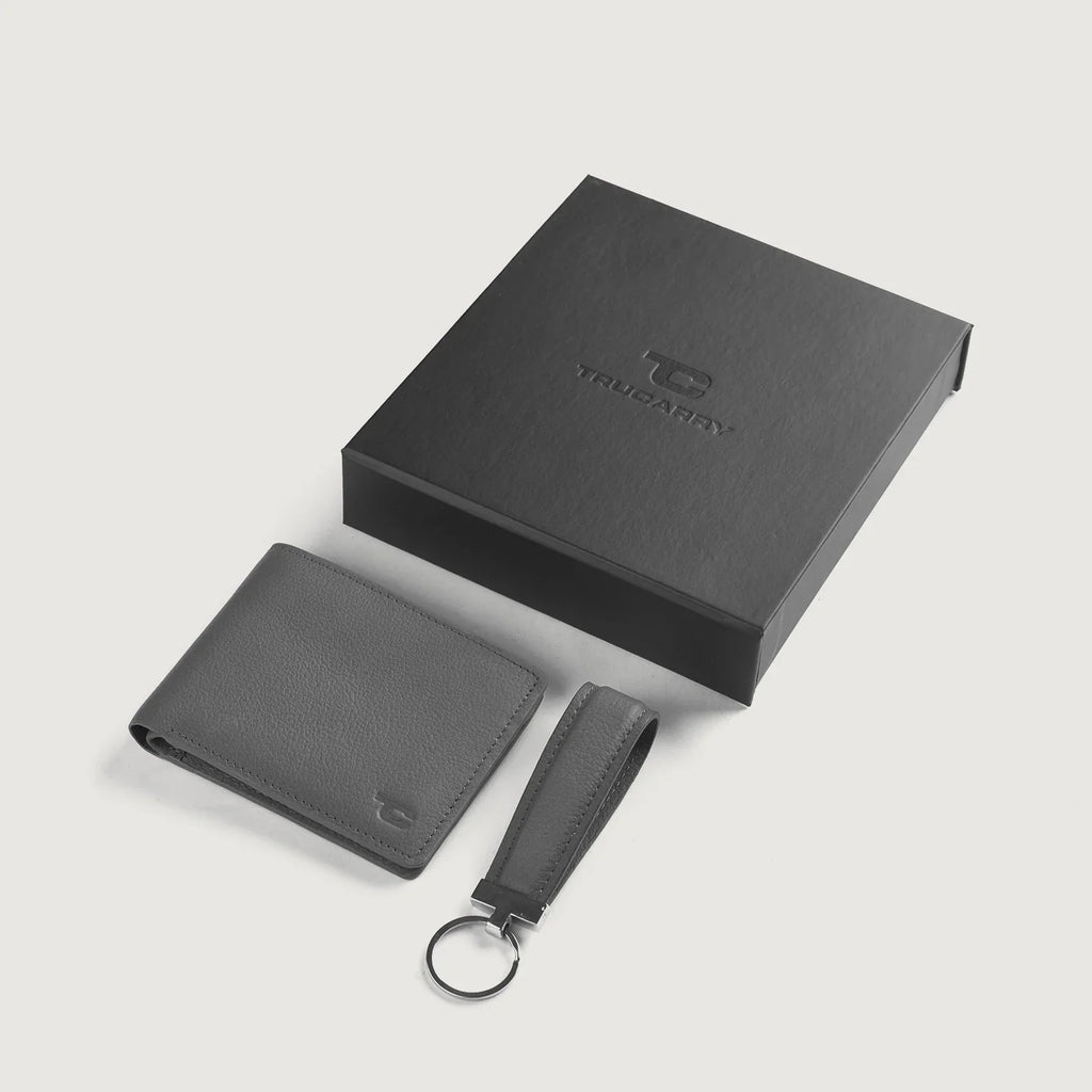 Marvin Grey Leather Gift Set
