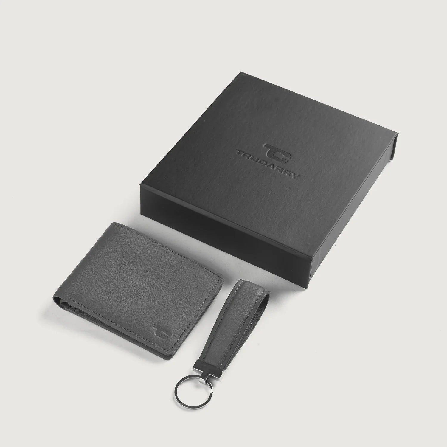 Marvin Grey Leather Gift Set