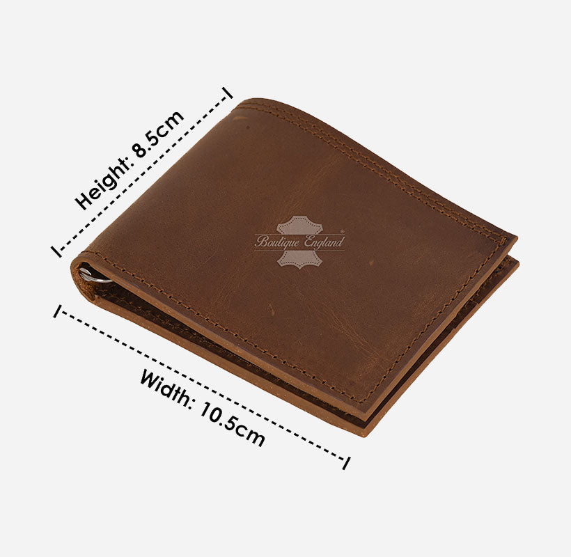 Mens Leather Wallet Bifold Classic Vintage Leather Wallet