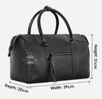 Large Leather Holdall Black - Weekend Duffel Travel Gym Bag