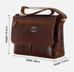 Laptop Messenger Bag in Chestnut Crazy Horse Leather