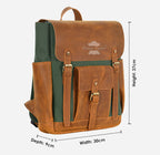 Waxed Canvas Leather Backpack Laptop Bag With Leather Detailing
