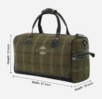 Tweed Fabric Large Holdall Weekend Bag with Leather Detailing