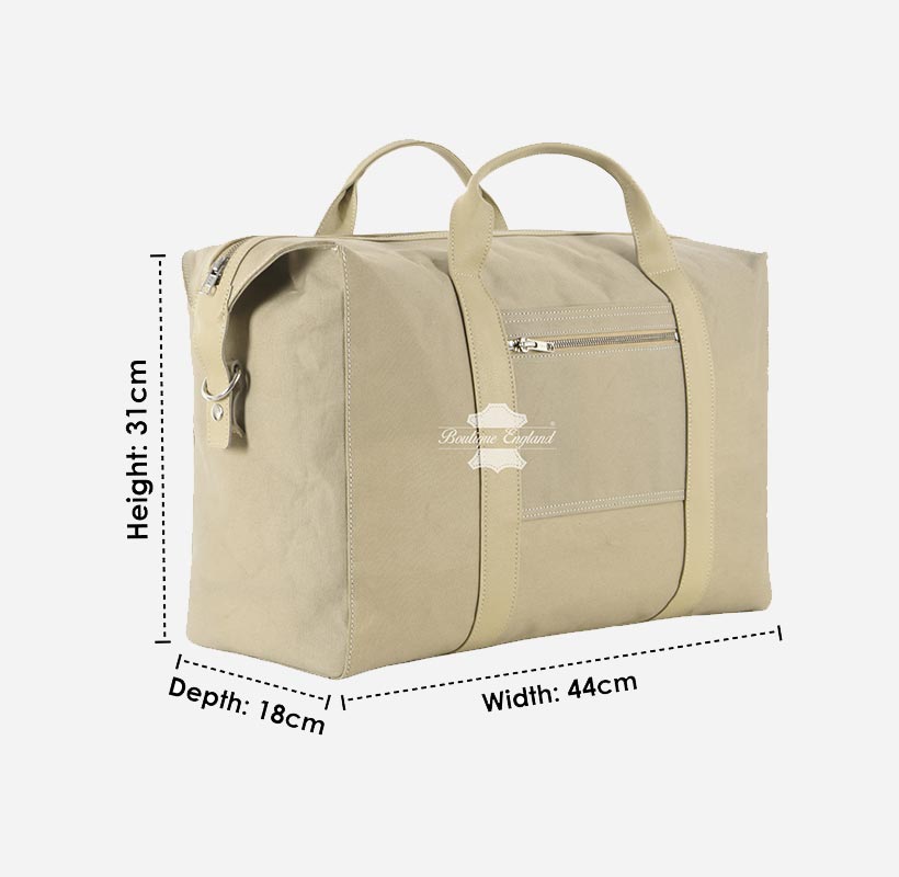 Large Canvas Travel Weekend Bag Leather Strap Duffle Bag