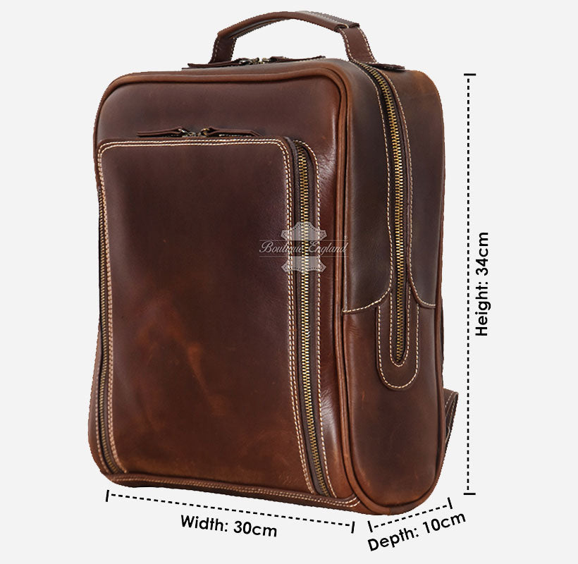 Vintage Leather Slim Backpack (Unisex)