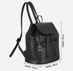 Women’s Black Leather Functional Travel Backpack