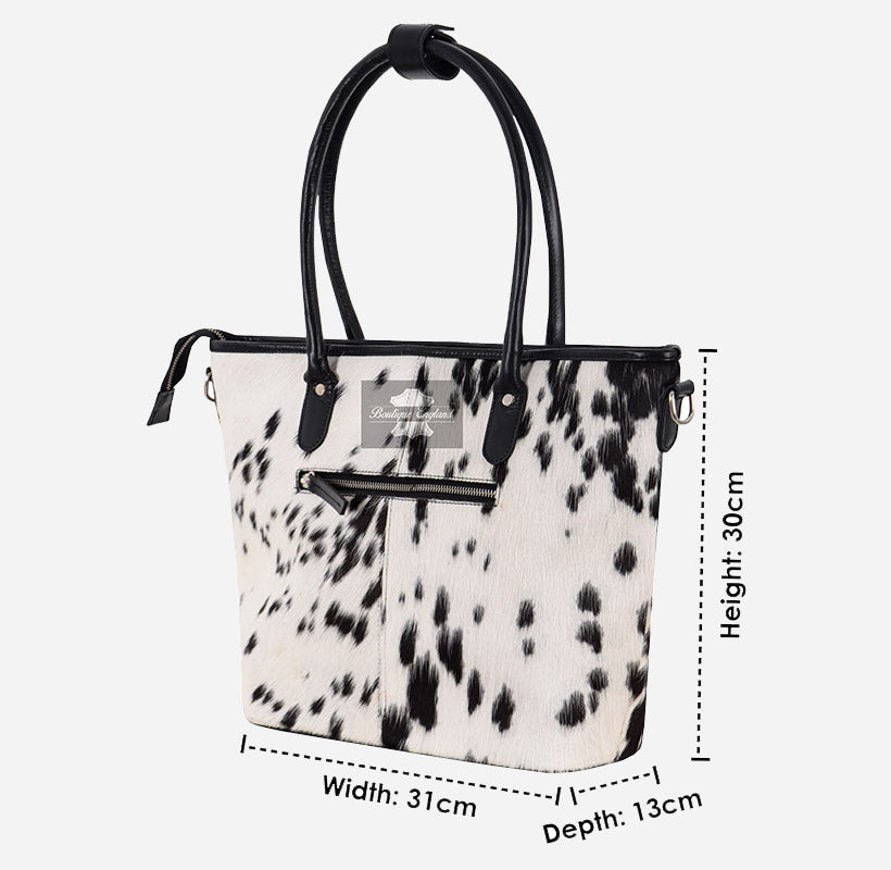 Women’s Hair-On Cowhide Leather Tote Bag