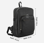 Unisex Black Leather Backpack Laptop Shoulder Bag