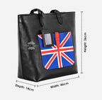 Women Union Flag Leather Bucket Bag Large Handbag