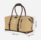 Weekender Overnight Duffel Bag Carry On Bag Canvas with Leather Detailing
