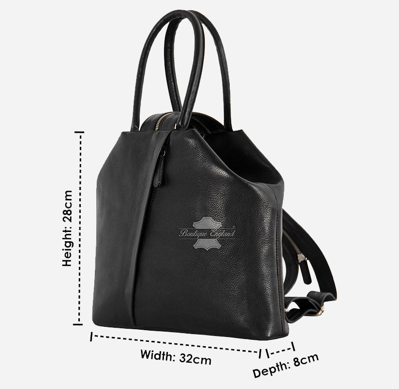 Women Leather Backpack Cum Handbag
