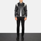 [FS] Dantee Black Leather Varsity Jacket