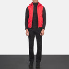 Fuston Red Hooded Puffer Vest