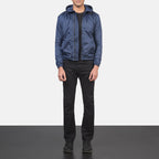 Jimmy Blue Hooded Windbreaker Jacket