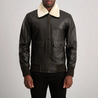 Airin G-1 Brown & Cream Leather Bomber Jacket