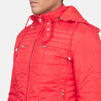 Alps Quilted Red Hooded Windbreaker Jacket