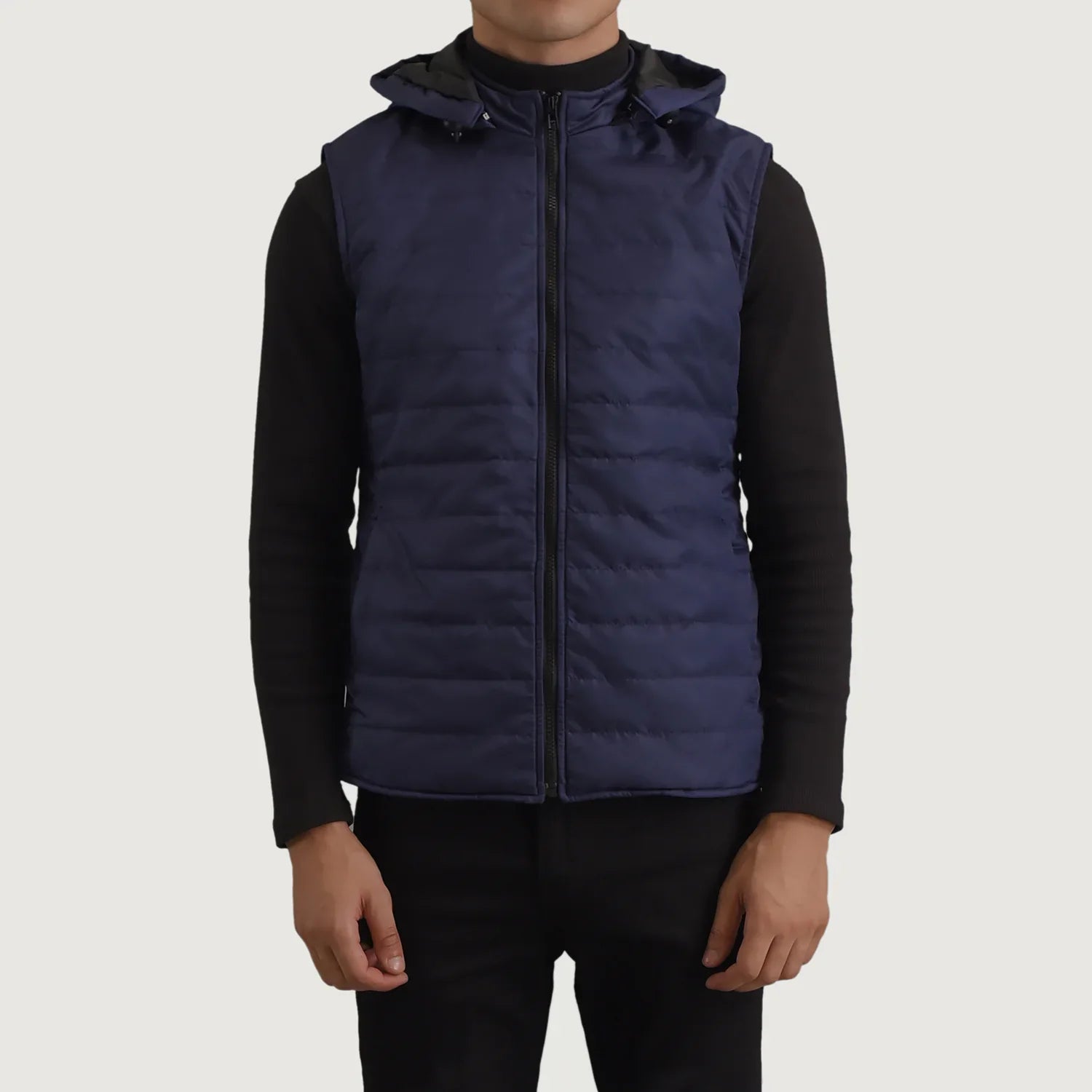 Carlo Blue Hooded Puffer Vest