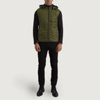 Carlo Green Hooded Puffer Vest