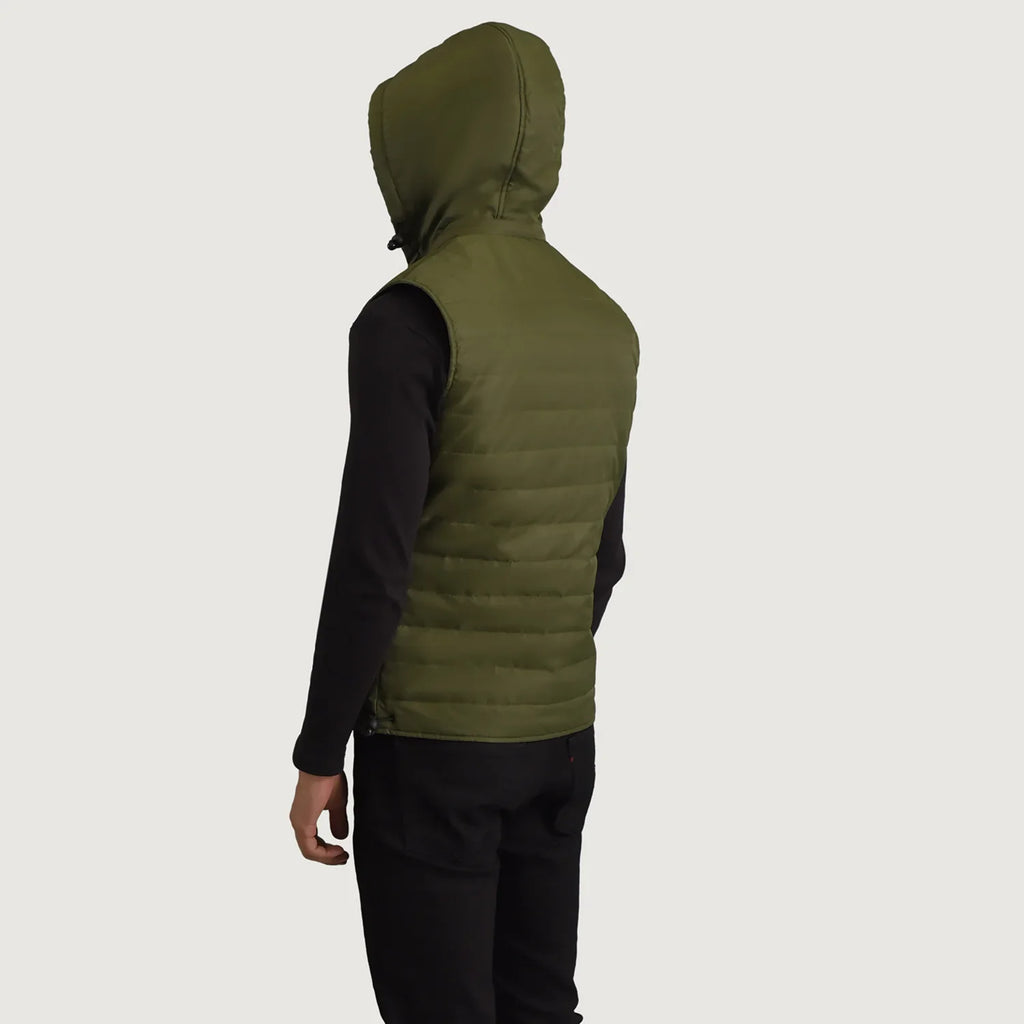 Carlo Green Hooded Puffer Vest