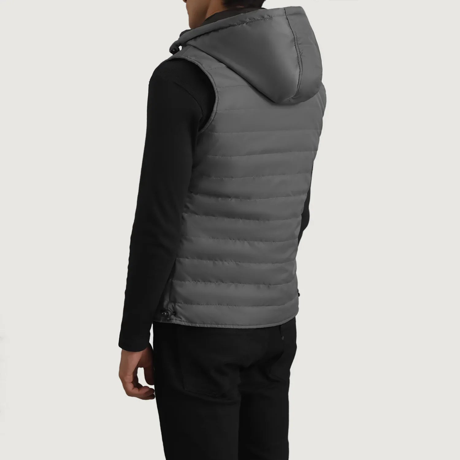 Carlo Grey Hooded Puffer Vest