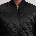 Danson Quilted Black Varsity Jacket