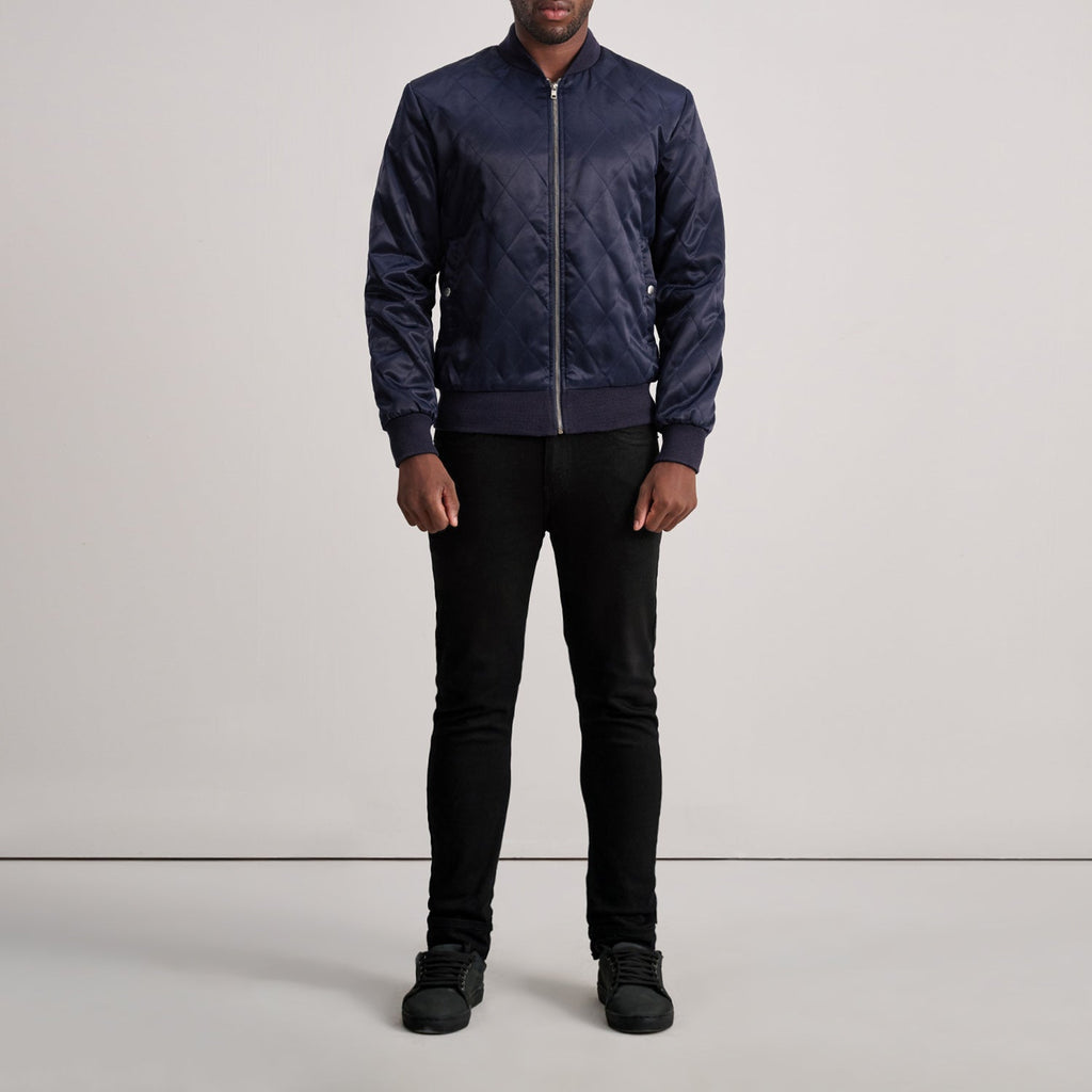 Danson Quilted Blue Varsity Jacket