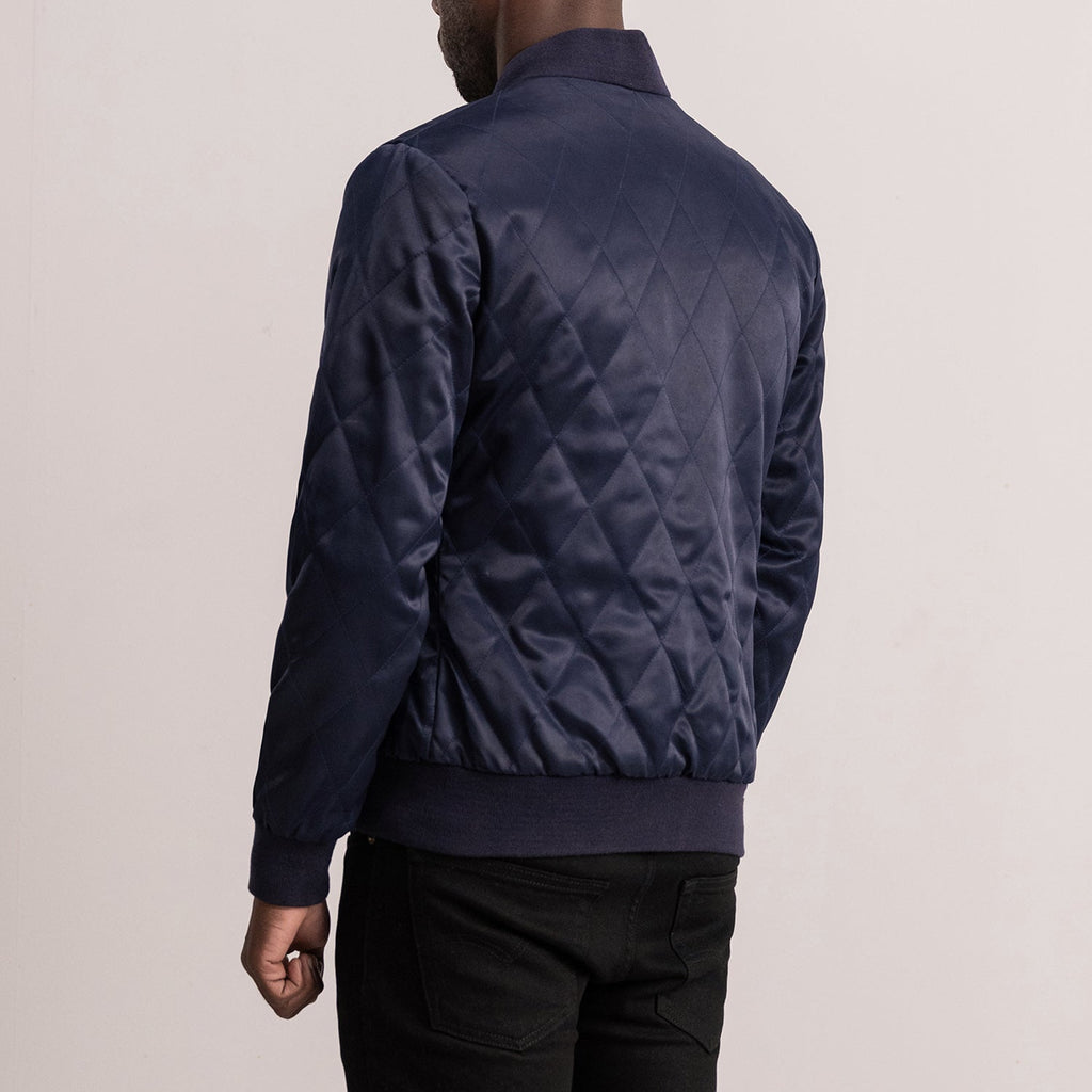 Danson Quilted Blue Varsity Jacket