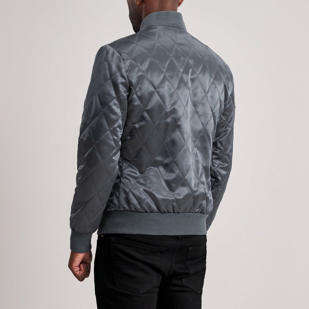 Danson Quilted Grey Varsity Jacket