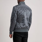 Danson Quilted Grey Varsity Jacket