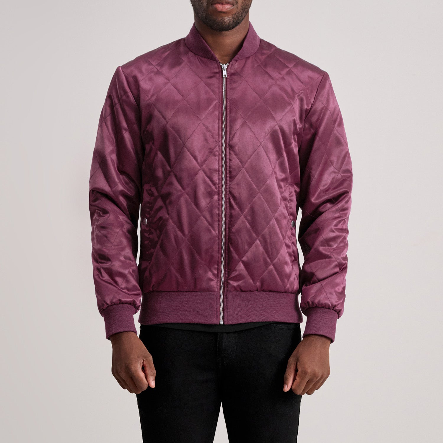 Danson Quilted Maroon Varsity Jacket
