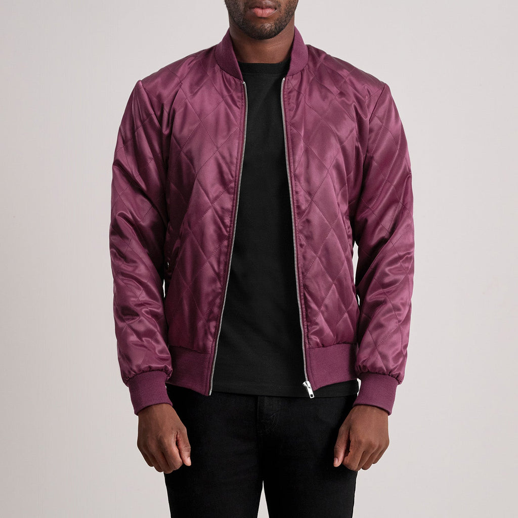 Danson Quilted Maroon Varsity Jacket