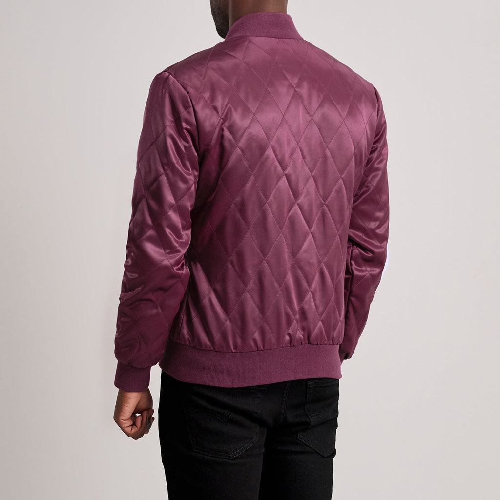 Danson Quilted Maroon Varsity Jacket