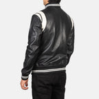 [FS] Dantee Black Leather Varsity Jacket