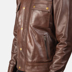 Darren Brown Leather Biker Jacket