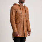 Delvin Tan Leather Parka