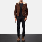 Furton Mocha Suede Biker Jacket