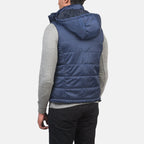 Fuston Blue Hooded Puffer Vest